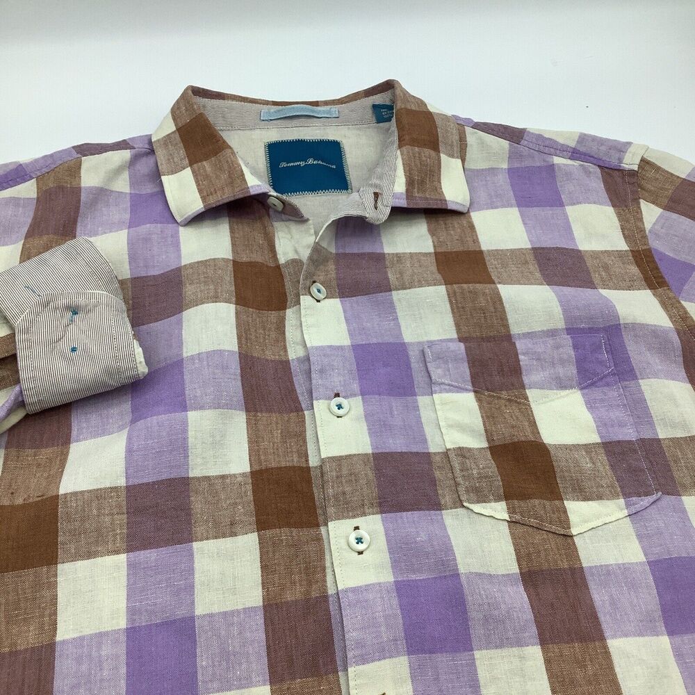 Tommy Bahama Mens Long Sleeve Button Up 100% Linen Shirt Size XL‎
